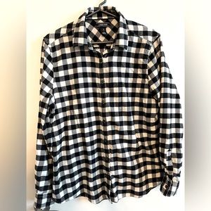Land’s End Black & White Flannel Shirt